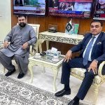 Caretaker Federal Minister for Interior Sarfraz Ahmed Bugti in a meeting with Ambassador at Large on Japanese Investment Chaudhary Asif Mahmood