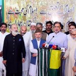 Advisor to the Prime Minister on Kashmir Affairs and Gilgit Baltistan Qamar Zaman Kaira addressing the inaugural ceremony of Late Syed Ali Gilani Corner in National Monument Museum
