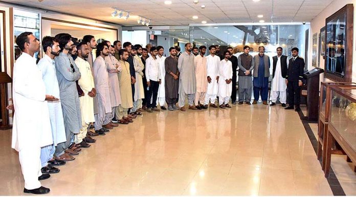 A delegation Of The Students And Faculty Members Of The University Of Makran, Panjgur Balochistan visiting Senate Museum at Parliament House