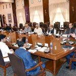 Sindh chief Minister Syed Murad Ali Shah presides over a 41st PPP Policy Board Meeting at CM House