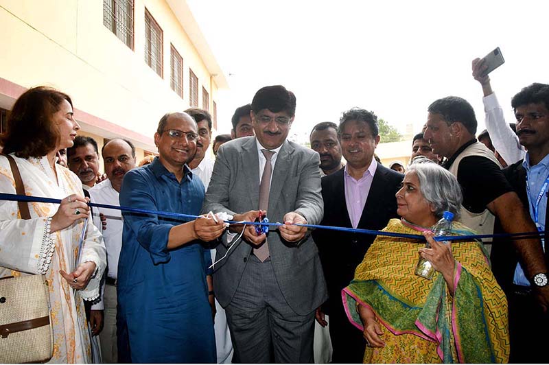 Sindh Chief Minister Syed Murad Ali Shah along with Chancellor ZABIST Dr. Azar Fazal Pechuho, and Minister Labour Saeed Ghani cut the ribbon to inaugurate Govt Polytechnic Institute Azambasti adopted by SZABIST, ZABTech (itv).Sindh Chief Minister Syed Murad Ali Shah along with Chancellor ZABIST Dr. Azar Fazal Pechuho, and Minister Labour Saeed Ghani cut the ribbon to inaugurate Govt Polytechnic Institute Azambasti adopted by SZABIST, ZABTech (itv)