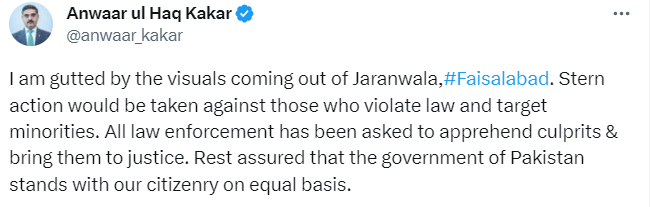 PM "gutted" by attack on minorities in Jaranwala; assures stern action