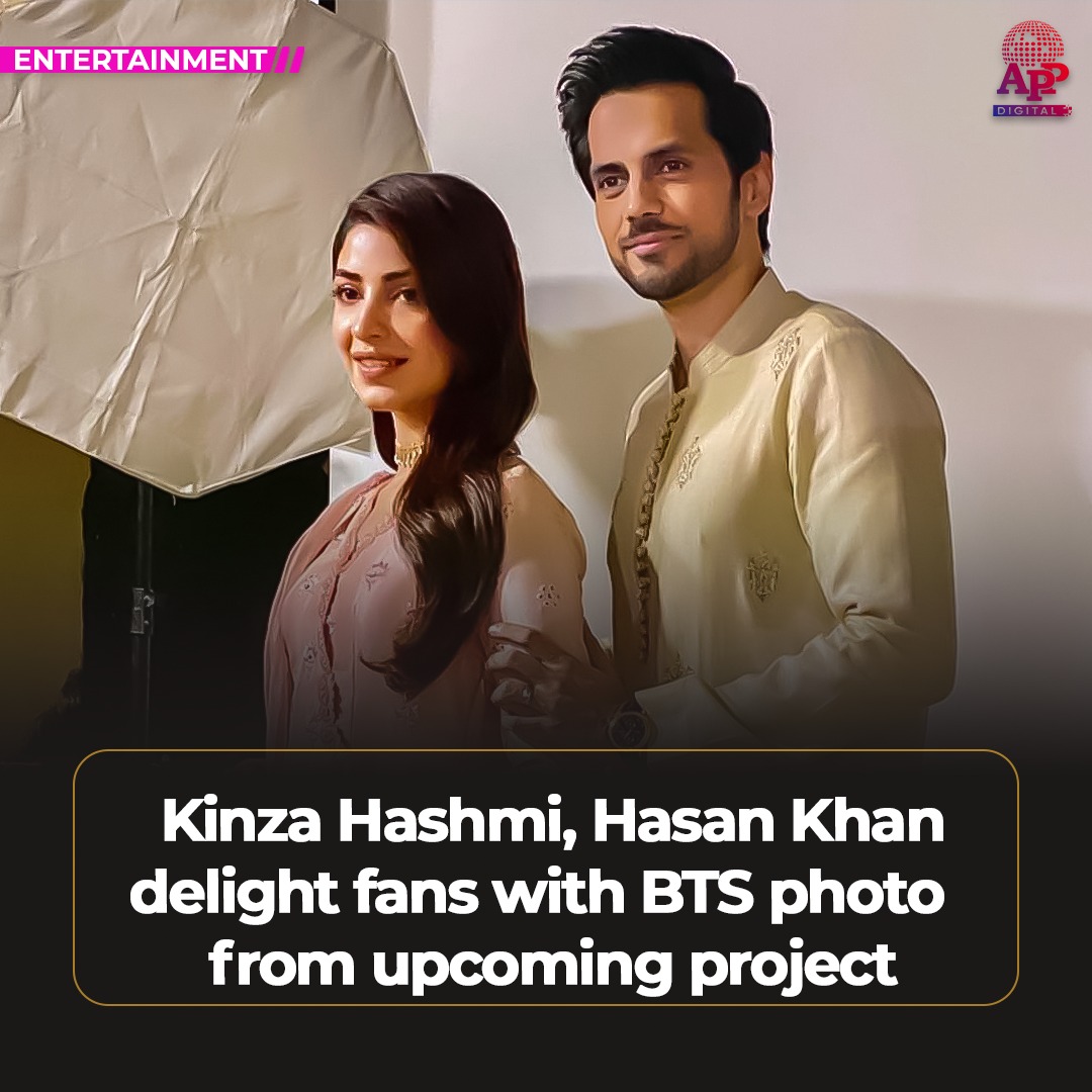 Kinza Hashmi, Hasan Khan shine in BTS photos of upcoming drama