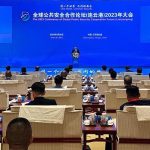 Federal Minister for Interior Sarfraz Ahmed Bugti addressing the opening session of the 2023 Conference of Global Public Security Cooperation Forum.