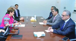 Caretaker Prime Minister Anwaar-ul-Haq Kakar meets Managing Director of International Monetary Fund, Ms. Kristalina Georgieva.