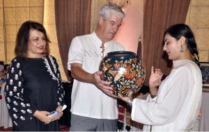 Ambassador of Portugal H.E. Frederico Silva visiting the different stalls during the Inaugural ceremony of Crafts Bazaar "Empowering women and communities through indigenous crafts" at local hotel