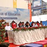 Caretaker Chief Minister Sindh Justice (Retd) Maqbool Baqar addressing during inauguration ceremony of JDC Foundation's School "House of Education" at Federal B. Area