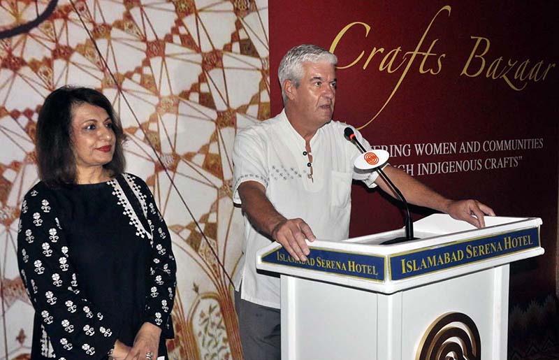 Ambassador of Portugal H.E. Frederico Silva addressing during Inaugural ceremony of Crafts Bazaar "Empowering women and communities through indigenous crafts" at local hotel