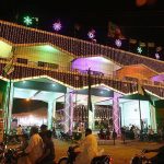An illuminated view of Rabi Awal Chowk Latifabad for the preparation of Eid Milad-un-Nabi (PBUH) celebrations.