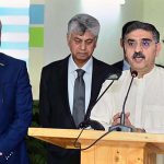 Caretaker Prime Minister Anwaar -ul-Haq Kakar talks to the media after the inauguration of Cardiac Hospital.