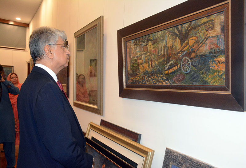 Caretaker Federal Minister for Information and Broadcasting Murtaza Solangi visiting Arts Council of Pakistan
