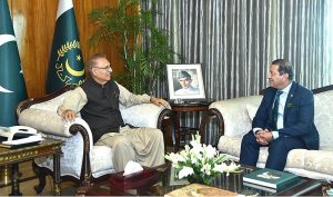  Pakistan’s Ambassador-designate to the Russian Federation, Mr. Muhammad Khalid Jamali calls on President Dr. Arif Alvi, at Aiwan-e-Sadr.