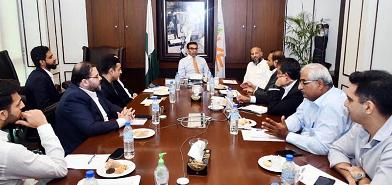 Caretaker Federal Minister for Energy Ali Muhammad Chairing a meeting with officers of K electric