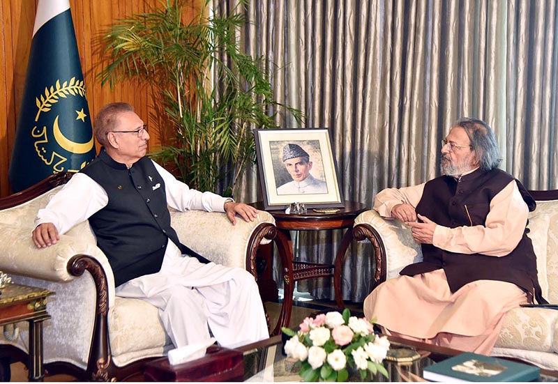Caretaker Minister for Federal Education and Professional Training, Mr Madad Ali Sindhi, called on President Dr Arif Alvi, at Aiwan-e-Sadr