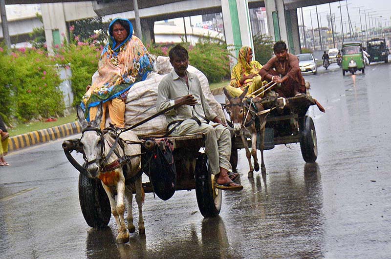 Motorcyclist on the way during heavy rain that experienced in the Provincial Capital.