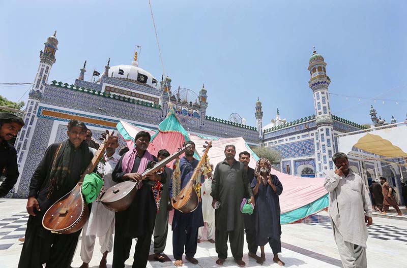 A view of Bull Race near the shrine of Shah Abdul Latif Bhitai on the occasion of 280th Urs celebration.