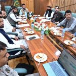 Chief Minister Gilgit-Baltistan Haji Gulbar Khan being briefed by the officials of the Labor and Industries Department at CM Secretariat.
