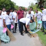 Employees of Faisalabad Serena Hotel are removing liter and waste material from Jinnah Garden jointly organized with PHA for Green Impact Cleanup Drive