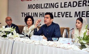 End TB Celebrity Ambassador Sania Saeed and Sarmad Khoosat addressing a press conference about Mobilizing Leadership for the UN High Level Meeting on TB.