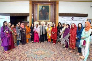 MOU signed between SBBWU and Dosti Welfare Organization during the launching ceremony of Dosti Peshawar's Women's Literature Festival 1st Edition at Governor House
