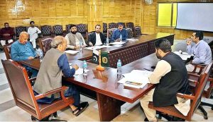 Chairman Parliamentary Committee on Works Gilgit-Baltistan Wazir Muhammad Saleem chairing a meeting at Assembly Secretariat. 