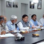 Advisor to CM on Health Dr. Riaz Anwar addressing a meeting during his visit to Khyber Eye Foundation