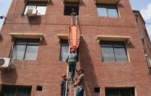 Rescue 1122 staffers busy in rehearsal of National Rescue Challenge at Punjab services academy Rescue 1122 Head Quarter.