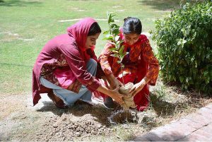 Vice Chancellor GCUWF Prof. Dr. Zill-i-Huma Nazli and Mirza Anjum Kamal, Senior Superintendent Police (SSP) of Punjab Highway Patrol (PHP) Faisalabad Region leading a walk in connection with “Plantation Activity” to contribute towards greener and more sustainable future for the nation