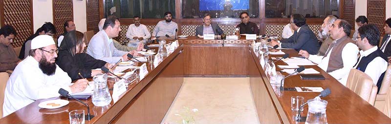 Senator Farooq Hamid Naek, Chairman Senate Standing Committee on Foreign Affairs presiding over a meeting of the committee at Parliament House