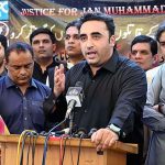 Chairman Pakistan People's Party Bilawal Bhutto Zardari talking to media persons after condolence with Shaheed journalist Jaan Muhammad Mahar brothers at his residence. A