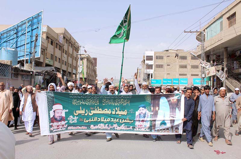 The Rally of Eid-ul Meladun Nabi passing Liaqat Bazaar organized by Khilji Brotheran