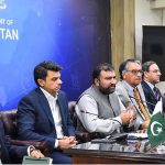 Caretaker Federal Minister for Interior Sarfraz Bugti in a joint press conference of caretaker ministers
