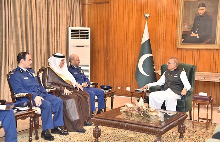 Chief of General Staff of the Saudi Armed Forces, General Fayyadh bin Hamed Al-Ruwaili, along with the members of his delegation, called on President Dr Arif Alvi, at Aiwan-e-Sadr