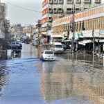 A view of sewerage water accumulated at Qadamgah road need the attention of concerned authorities.