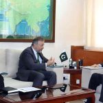 Caretaker Minister for Planning Development and Special initiatives Muhammad Sami Saeed meets with delegation of World Bank led by its country Director, Mr. Njay Benhassine on Monday at the Planning Ministry.