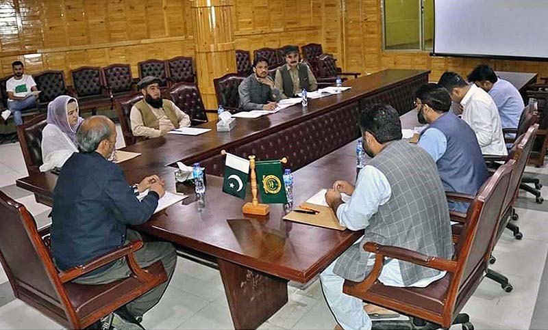 Chairman Parliamentary Committee on Works Gilgit-Baltistan Wazir Muhammad Saleem chairing a meeting at Assembly Secretariat