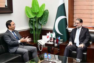 H.E. Wada Mitsuhiro, Ambassador of Japan called on Minister for Defence, Lt.Gen Anwar Ali Hyder (Retd) at Ministry of Defence. 