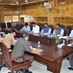 Speaker Gilgit-Baltistan Assembly Nazir Ahmad Advocate chairing a meeting regarding NATCO issues at Assembly Secretariat