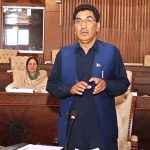 Minister Finance Gilgit-Baltistan Engineer Ismail addressing during the 26th session of Gilgit-Baltistan Assembly under the chair of Speaker Gilgit-Baltistan Asssembly Nazir Ahmad Advocate at Assembly Secretariat