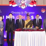 The care taker Minister of Home and Prison, Bring (rtd) Haris Nawaz in a group photo with Indonesian Consul General in Karachi Kuncoro Hadiningrat during the event “Diplomatic Reception” organized by the Consulate General of Indonesia at Pearl Continental Hotel.