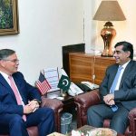 American Ambassador Donald Blome calls on the Caretaker Federal Minister for Commerce, Industries and Production, Dr. Gohar Ejaz in Ministry of Commerce