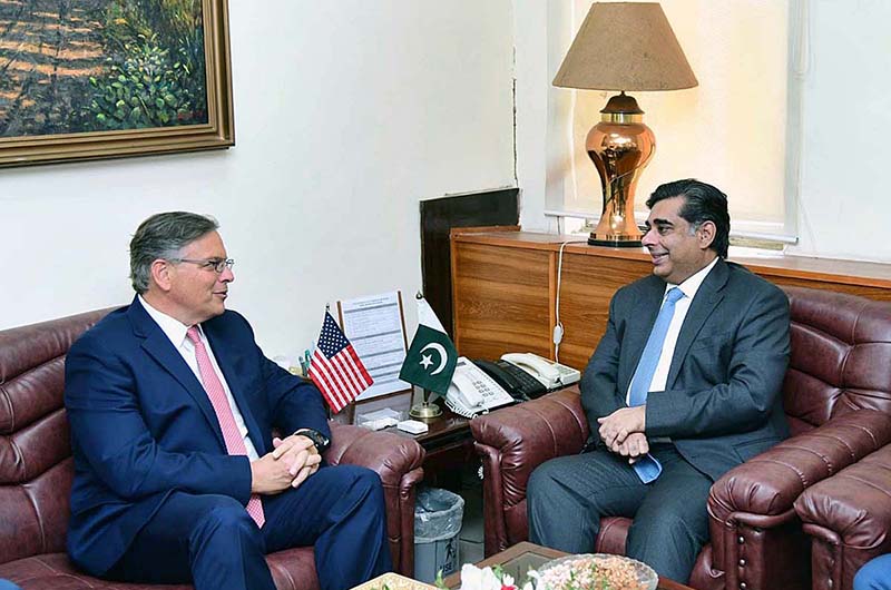 American Ambassador Donald Blome calls on the Caretaker Federal Minister for Commerce, Industries and Production, Dr. Gohar Ejaz in Ministry of Commerce
