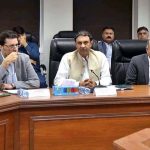 Secretary Kashmir Affairs and Gilgit Baltistan Babar Hayat Tarar chairing a high level meeting to review the preparations to observe Kashmir Black Day on 27th October