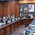 Chief Minister Gilgit-Baltistan Haji Gulbar Khan chairing a cabinet meeting at CM Secretariat