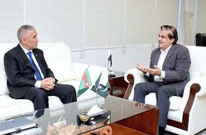  Ambassador of Turkmenistan H.E. Atadjan Movlamov called on Interim Federal Minister for National Heritage and Culture Jamal Shah.