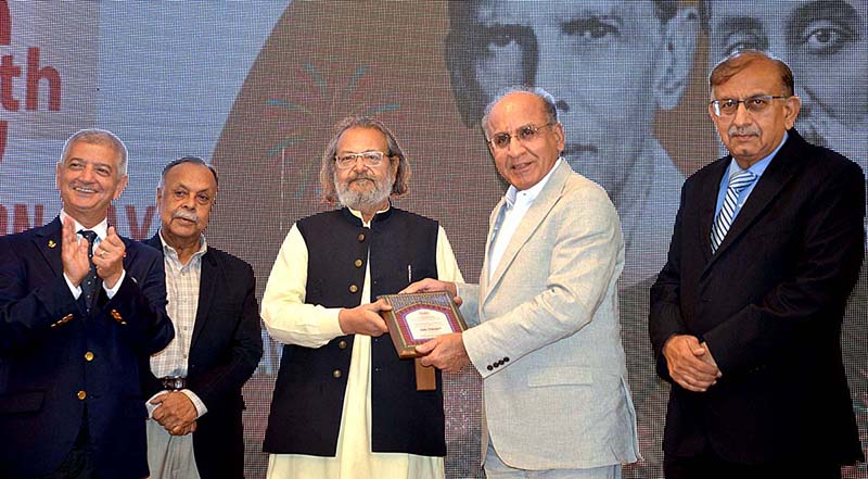 Caretaker Federal Minister for Education and Professional Training Madad Ali Sindhi addressing the Sindh Madressatul Islam University 139th Foundation day 1885-2023 Celebration and National Seminar on Hassanally Effendi Light of Change