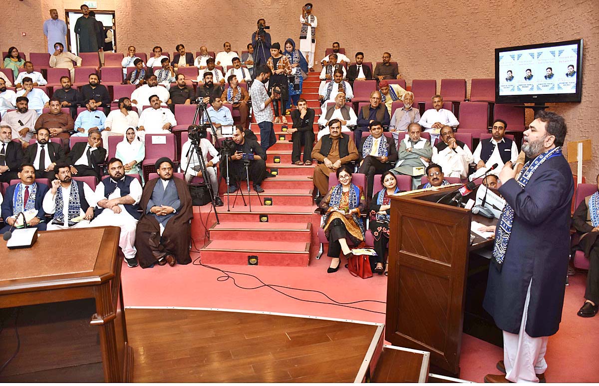 Senator Rana Mahmood ul Hassan speaks at a seminar on Constitution (Amendment)Bill 2022 at Pakistan Institute of Parliamentary Services