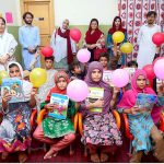 Ex Station Director Radio Pakistan Peshawar Syeda Iffat Jabbar in a group photo with other officials and street children during her visit to Zhwandoon Welfare Organization