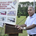 Inspectors General Of Police, Dr. Akbar Nasir Khan addressing the prize distribution ceremony of Islamabad Open Air Weapon Shooting Competition-2023 at Gun & Country Club