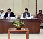 Senator Muhammad Hamayun Mohmand, Chairman Senate Standing Committee on National Health Services, Regulations and Coordination presiding over a meeting of the committee at Parliament House